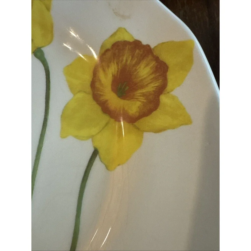 Vtg Opificio Etico Ceramiche Floral Salad Plates Set Of Three Made In Italy
